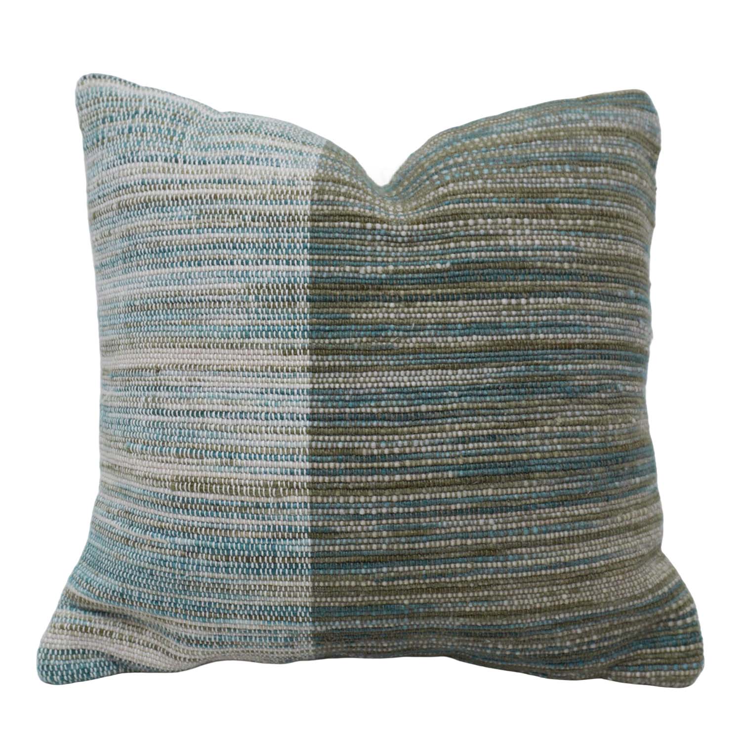 Handwoven Textured Cotton Cushion Cover 45x45 cm | Blue & Grey Woven Decorative Throw Pillow Cover | Modern Boho Home Décor | Hidden Zipper