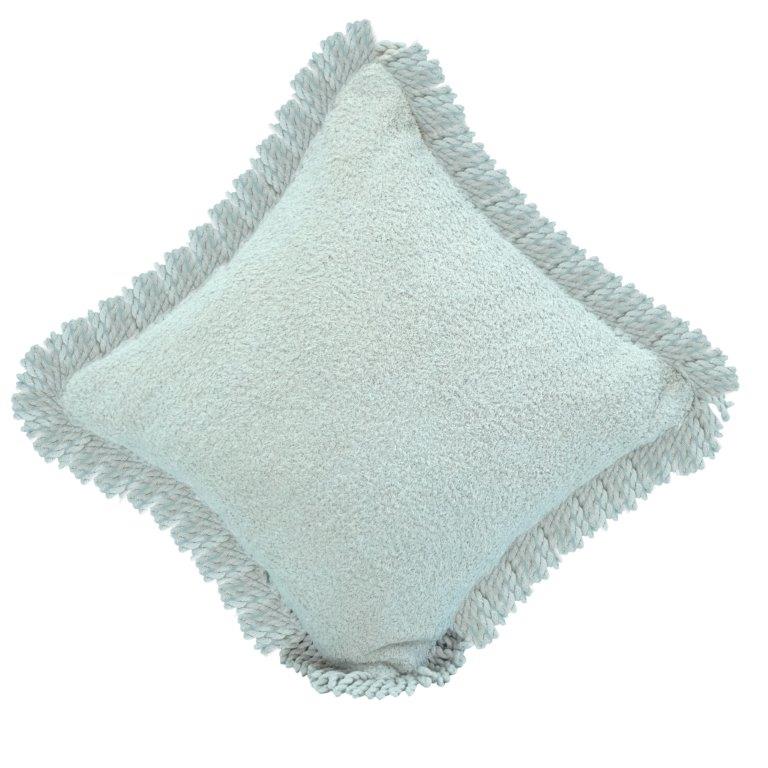 Elfenbeinfarbener Kissenbezug aus 100 % Baumwolle mit strukturierter Oberfläche & Fransenrändern | Weicher, minimalistischer Dekokissenbezug | 45x45 cm - Bulk manufacturer & supplier from Panipat, India