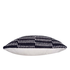 Handwoven Black & White Cotton Cushion Cover 45x45 cm | Geometric Textured Handmade Cushion Cover | Modern Boho Decorative Pillow Cover