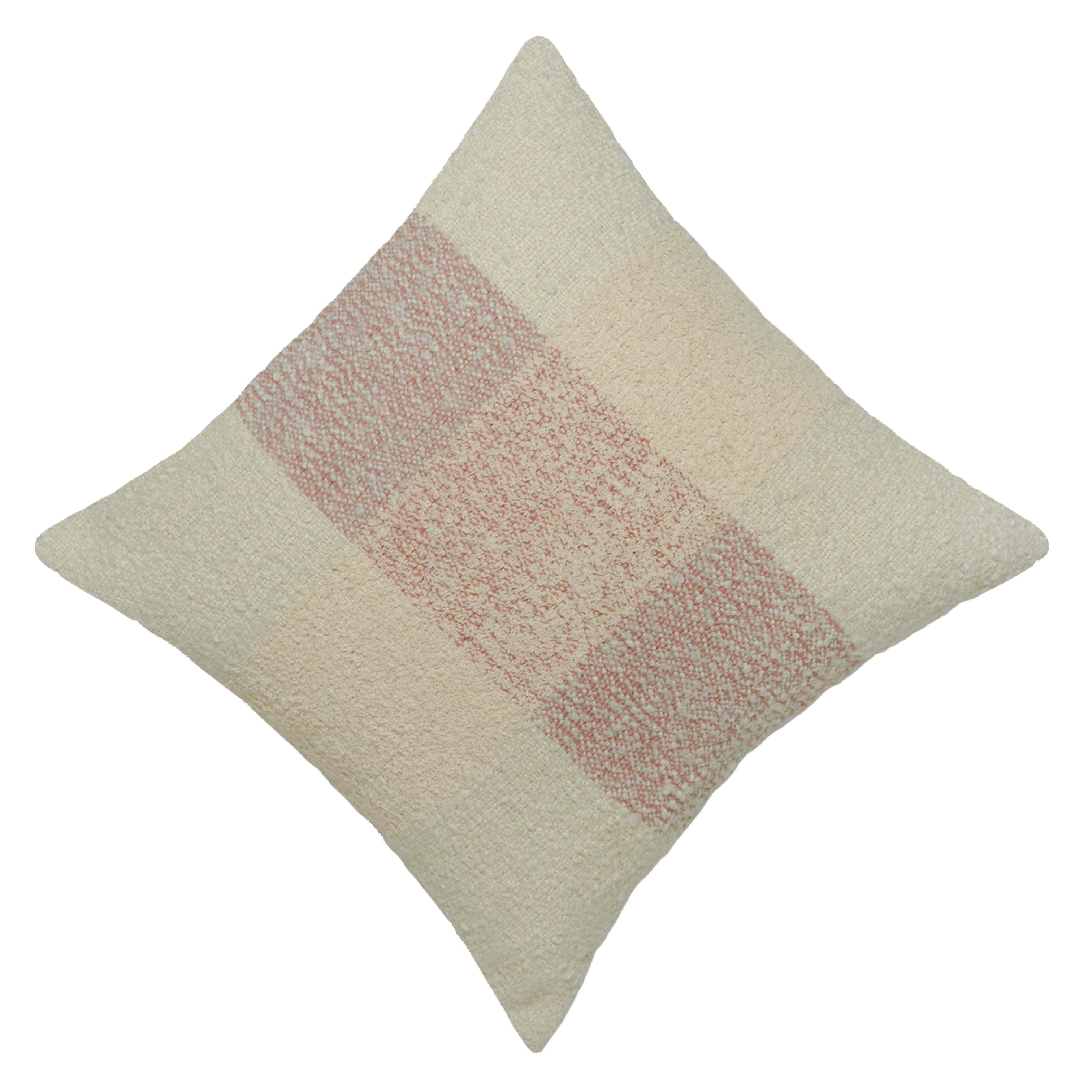 Handwoven Cotton Cushion Cover 45x45 cm | Textured Geometric Design | Soft Decorative Throw Pillow Cover with Concealed Zipper | Modern Boho Home Décor