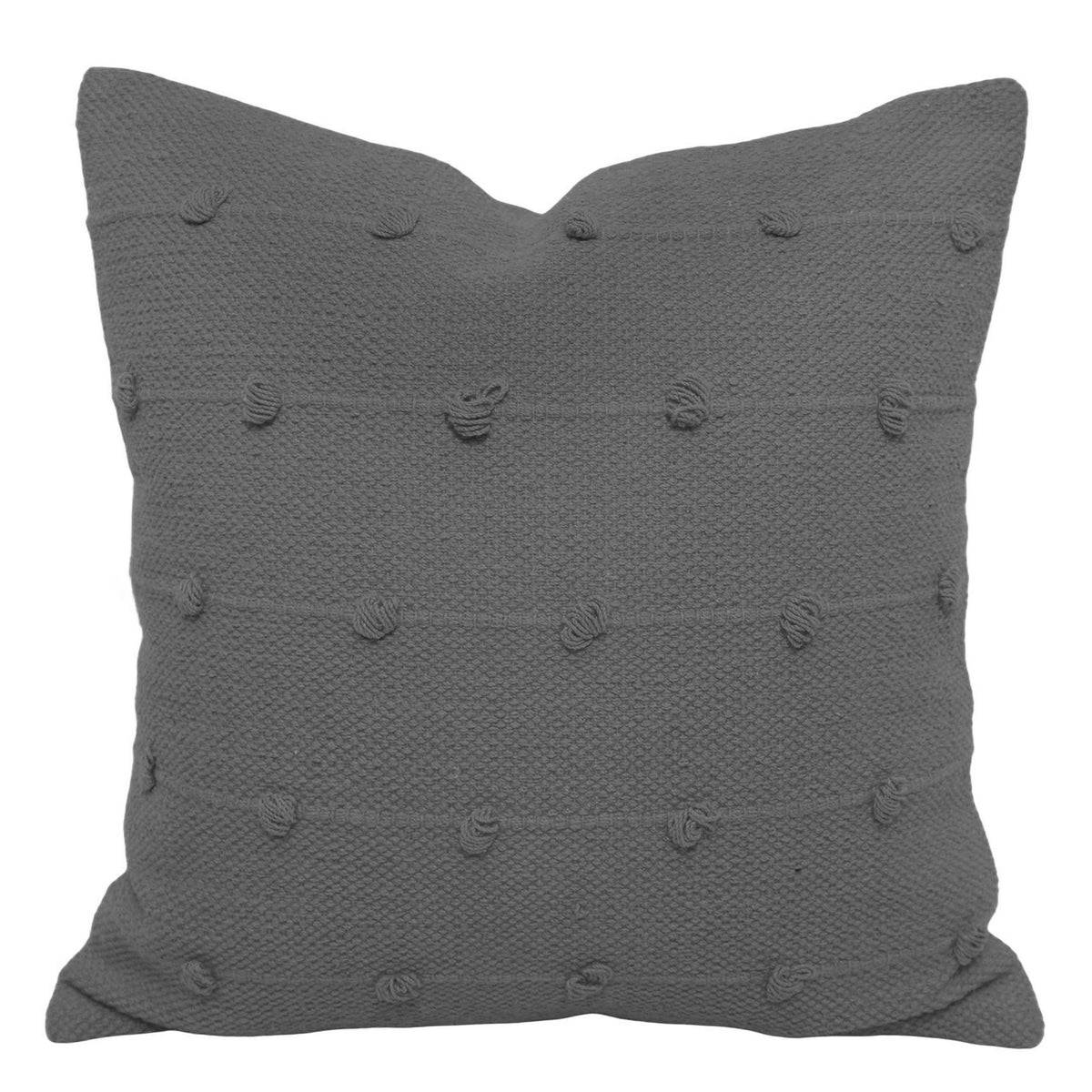 Handwoven Cotton Cushion Cover – Textured Grey Accent Pillow Cover, 45 x 45 cm