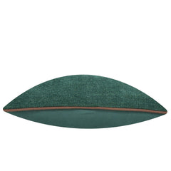 Handwoven Chenille Cushion Cover – Solid Forest Green Textured Cushion, 45 x 45 cm