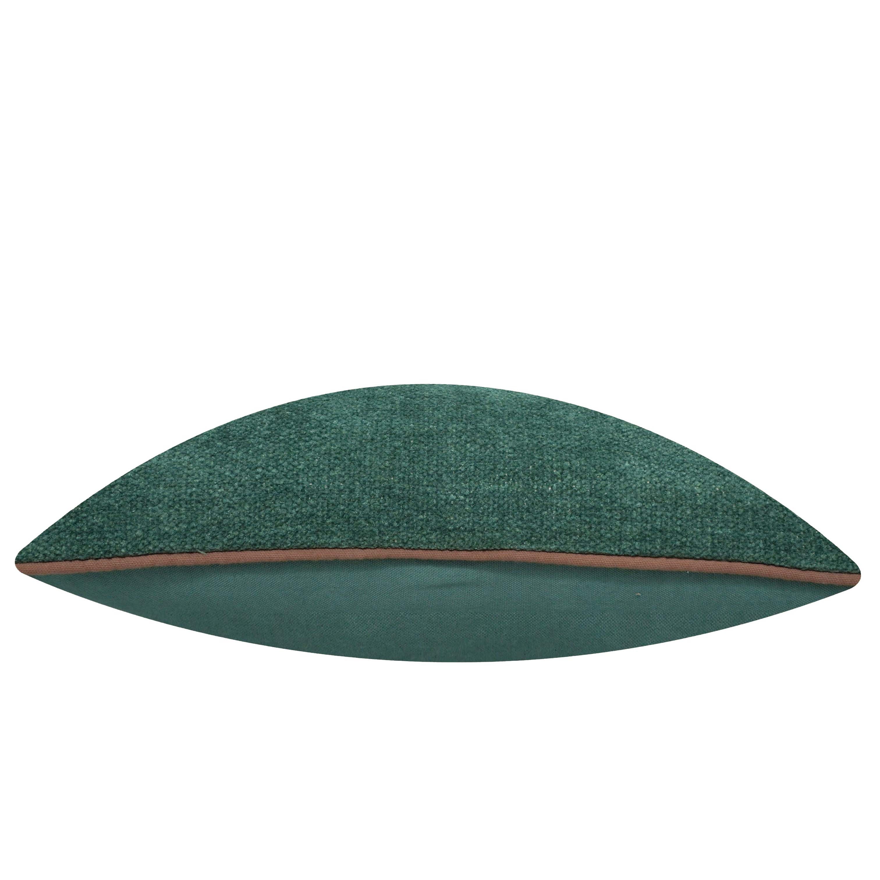 Handwoven Chenille Cushion Cover – Solid Forest Green Textured Cushion, 45 x 45 cm