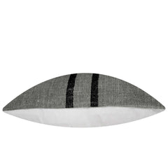 Grey and black striped textured handwoven cushion cover 35x50 cm