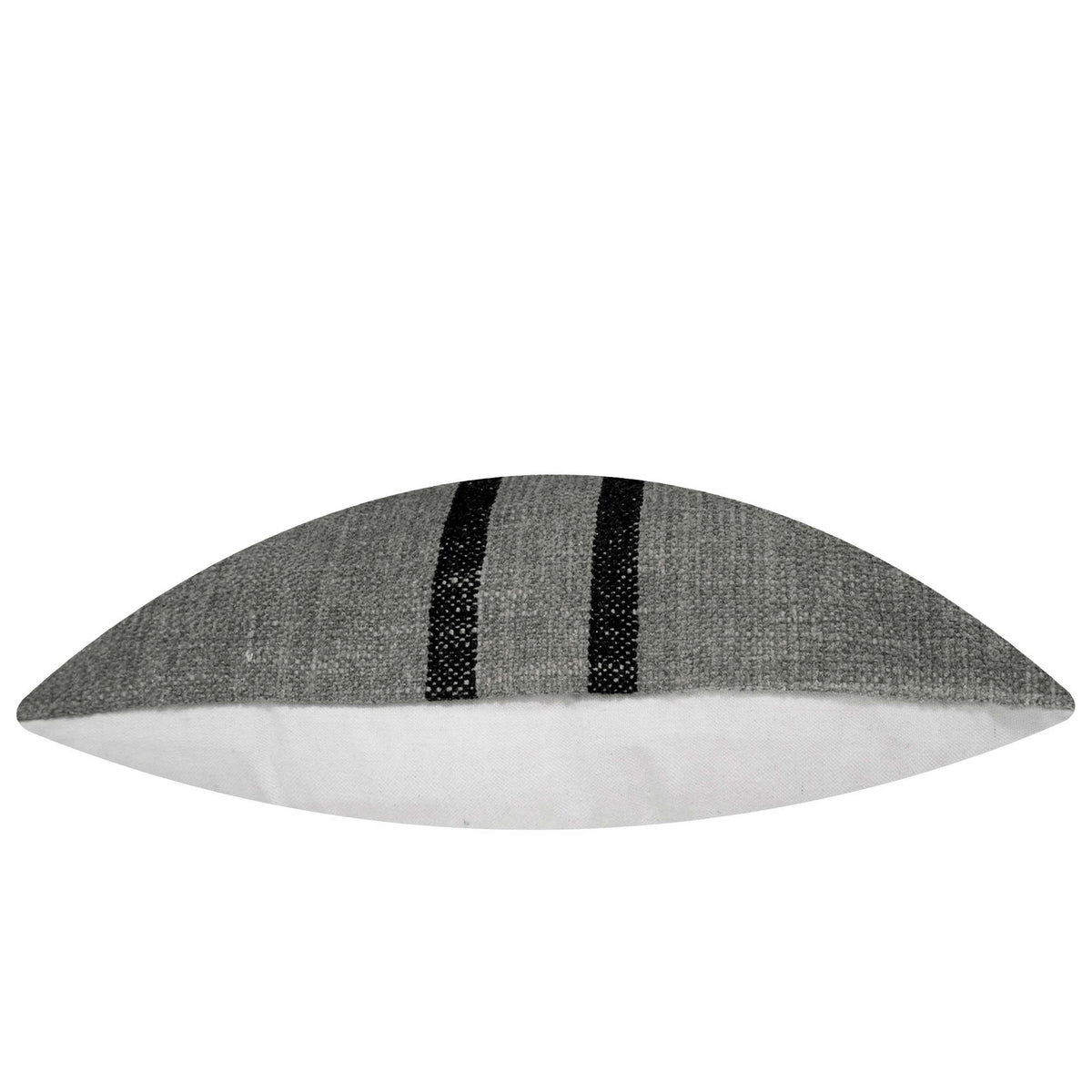 Grey and black striped textured handwoven cushion cover 35x50 cm