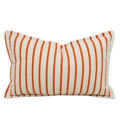 Handwoven Ivory & Orange Striped Cushion Cover – 35 x 50 cm