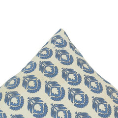 Blue Floral Block Print Cotton Cushion Cover – 45x45 cm | Handcrafted Decorative Throw Pillow Cover