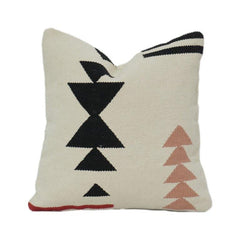 Geometric Hand Woven Cotton Cushion Cover – Abstract Tribal Pattern | 18x18 Inch Decorative Pillow Cover