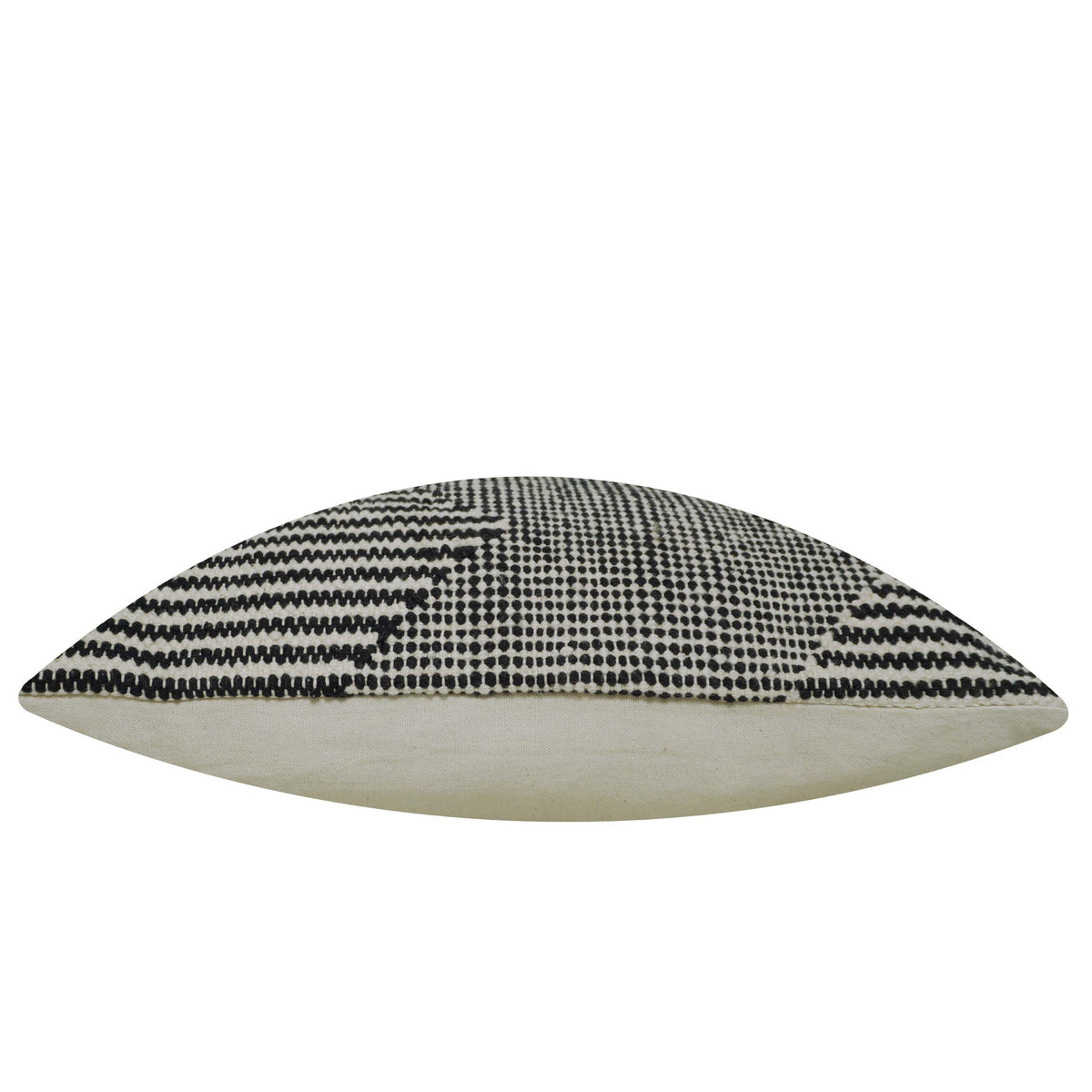 Handwoven Cotton Cushion Cover 45x45 cm – Black & Ivory Abstract Geometric Pattern