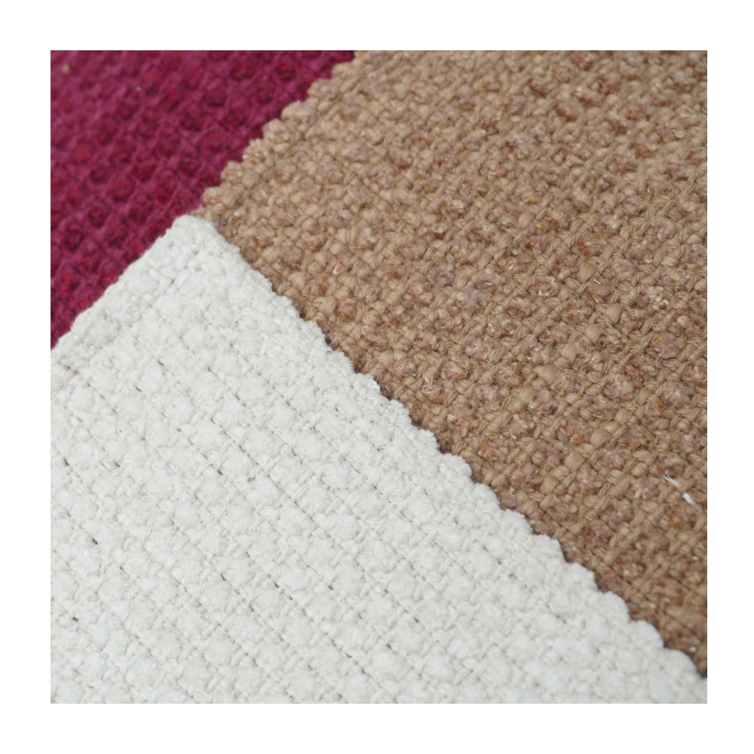 Modern Color Block Cotton Cushion Cover | Textured Woven Throw Pillow Cover in Rust, Beige & Ivory | Minimalist Home Décor Accent (18x18 Inch)