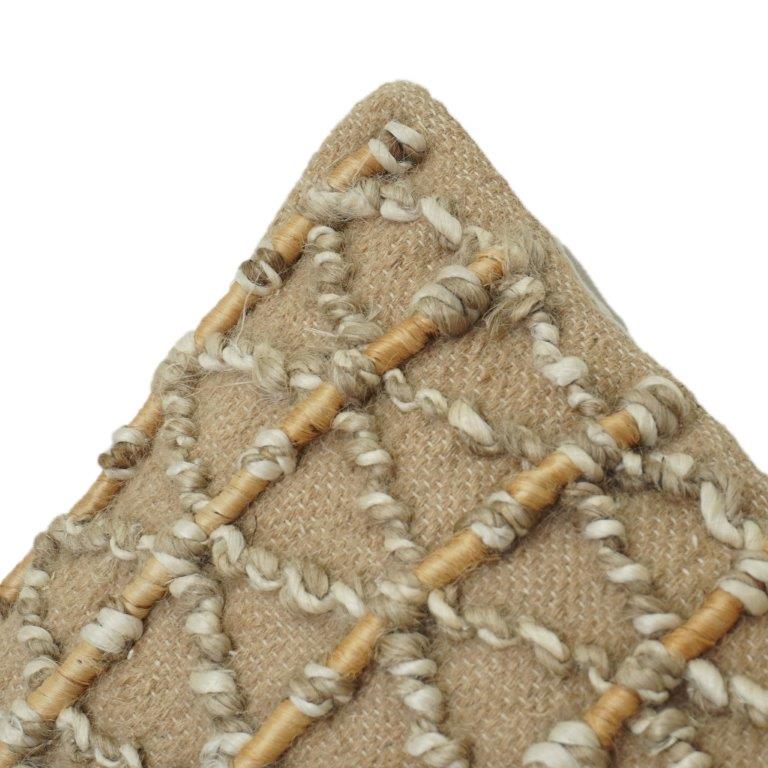 Housse de coussin en jute tissée à la main avec motif en treillis de corde texturée | Housse de coussin décorative rustique et bohème | 45x45 cm - Bulk manufacturer & supplier from Panipat, India