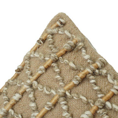 Handwoven Jute Cushion Cover with Textured Rope Lattice Design | Natural Rustic Boho Décor Pillow Cover | 18x18 Inch