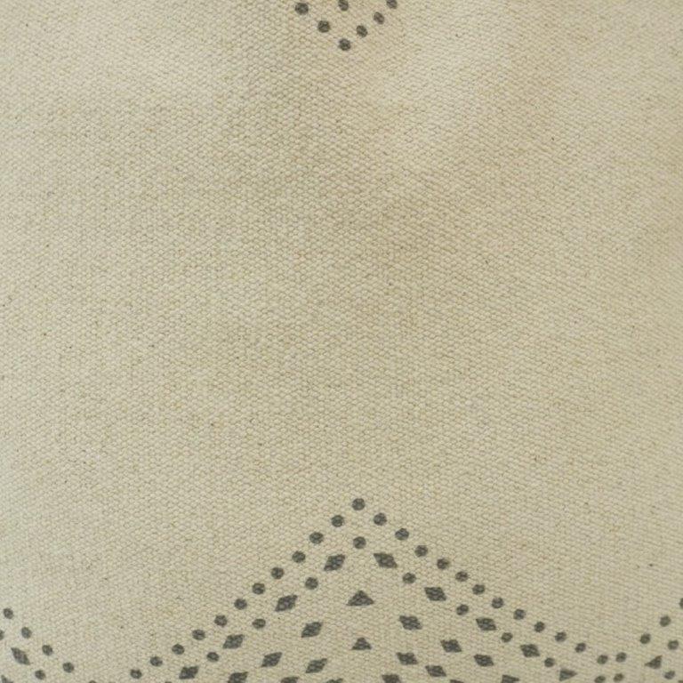 Hand Block Printed Cotton Cushion Cover – Geometric Border Design | Beige | 45x45 cm - Bulk manufacturer & supplier from Panipat, India