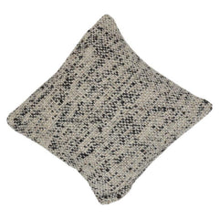 Handwoven Wool Cushion Cover | Textured Neutral Tweed Design | Modern Rustic Throw Pillow | 18x18 Inch