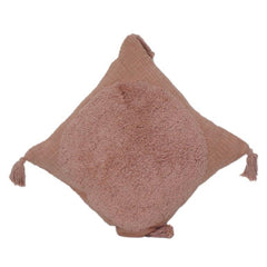 Weicher getufteter Baumwoll-Kissenbezug mit Quasten – Strukturiertes Rouge-Rosa | 45x45 cm