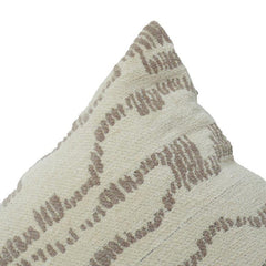 Beiger Jacquard-Kissenbezug mit Textur 45x45 cm | Gewebtes abstraktes Muster | Modernes neutrales Heimdekorationskissen