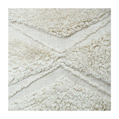 Tufted Cotton Cushion Cover 45x45 cm | Textured Diamond Pattern | Soft Neutral Decorative Pillow Cover with Hidden Zipper