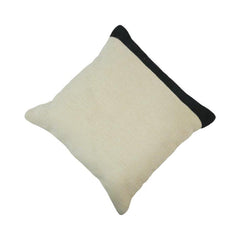 Ivory Black Corner Accent Cotton Cushion Cover | Textured Bouclé Style | 45x45 cm