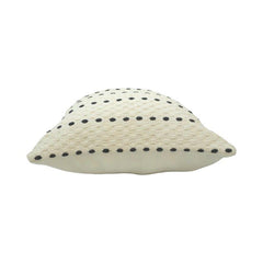 Handmade Cotton Cushion Cover 45x45 cm | Textured Black Dotted Striped Design | Modern Boho Decorative Pillow Cover