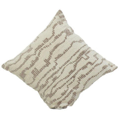 Beiger Jacquard-Kissenbezug mit Textur 45x45 cm | Gewebtes abstraktes Muster | Modernes neutrales Heimdekorationskissen