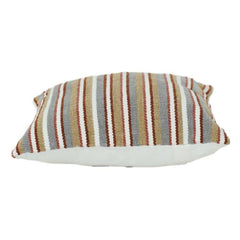 Multi-Color Woven Striped Cotton Cushion Cover | Textured Boho Accent Pillow Cover | 18x18 Inch