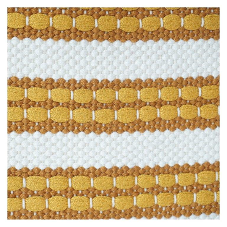 Handgewebter Baumwoll-Kissenbezug 45x45 cm – Senfgelbes strukturiertes Streifendesign | Handgefertigter Deko-Kissenbezug - Bulk manufacturer & supplier from Panipat, India