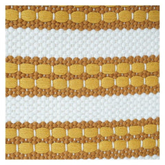 Handwoven Cotton Cushion Cover 45x45 cm – Mustard Yellow Textured Stripe Design | Handmade Decorative Pillow Case