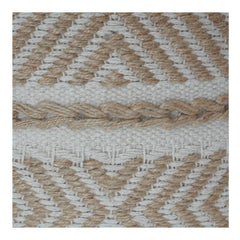 Handwoven Jute & Cotton Cushion Cover – Geometric Boho Pattern | Textured Handmade Throw Pillow Cover | Neutral Rustic Home Décor (18x18 Inch)