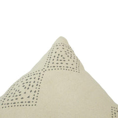 Hand Block Printed Cotton Cushion Cover – Geometric Border Design | Beige | 45x45 cm