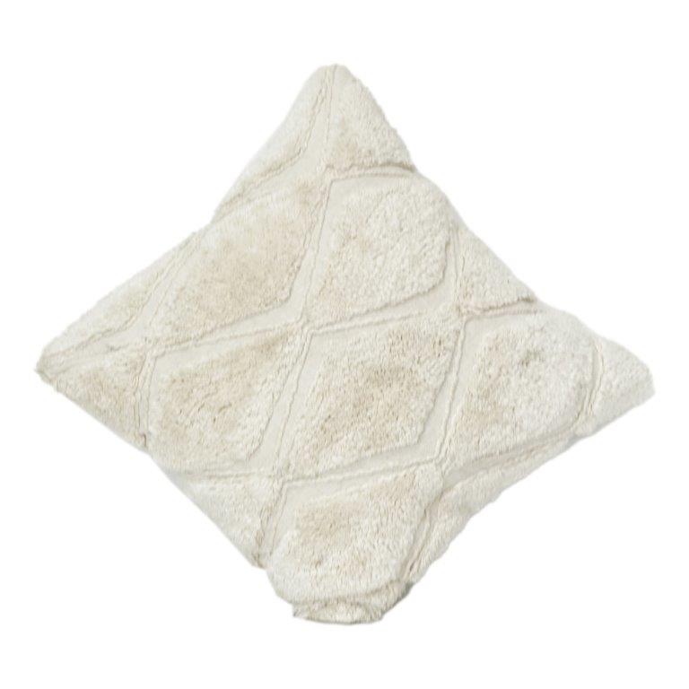 Tufted Cotton Cushion Cover 45x45 cm | Textured Diamond Pattern | Soft Neutral Decorative Pillow Cover with Hidden Zipper