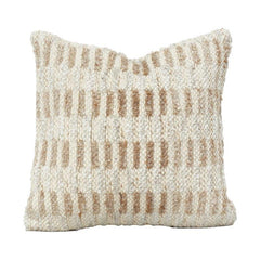 Textured Cotton Viscose Cushion Cover – Neutral Woven Stripe Design | 45x45 cm