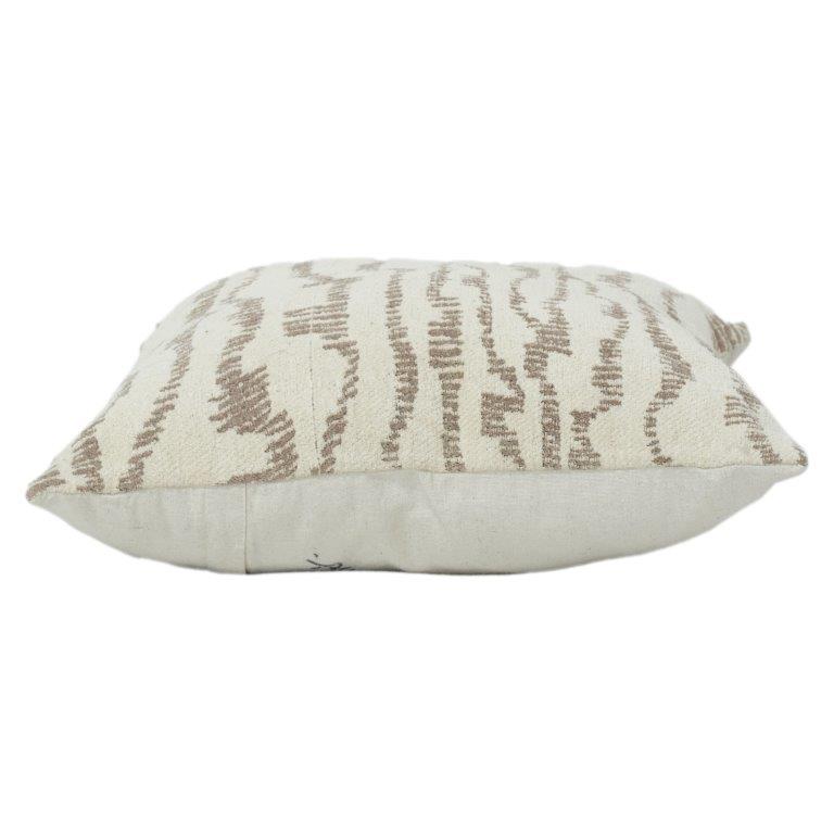 Beige Textured Jacquard Cushion Cover 45x45 cm | Woven Abstract Pattern | Modern Neutral Home Decor Pillow - Bulk manufacturer & supplier from Panipat, India