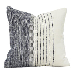 Handwoven Cotton Cushion Cover 45x45 cm – Textured Minimalist Striped Design in Neutral Tones