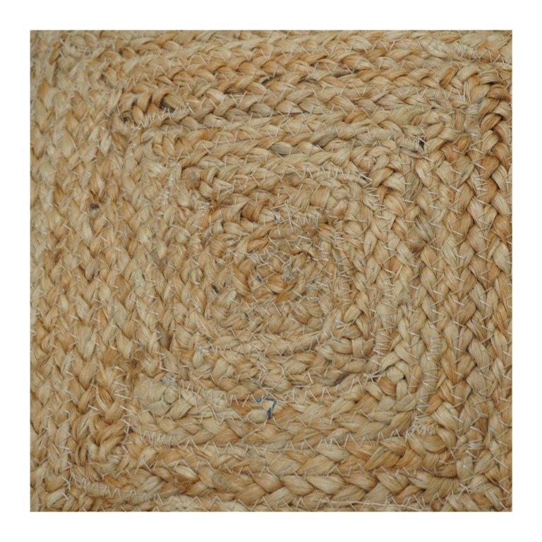 Handwoven Natural Jute Cushion Cover | Rustic Boho Square Pillow Case with Textured Spiral Weave | 18x18 Inch Decorative Throw Cushion - Bulk manufacturer & supplier from Panipat, India