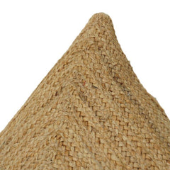Handwoven Natural Jute Cushion Cover | Rustic Boho Square Pillow Case with Textured Spiral Weave | 18x18 Inch Decorative Throw Cushion