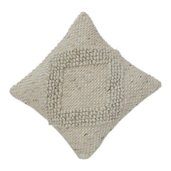 Strukturierter Kissenbezug aus Baumwolle mit getuftetem Herz-Design | Handgemachter neutraler Dekokissenbezug | 45x45 cm