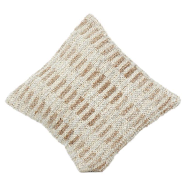 Kissenbezug aus Baumwoll-Viskose mit Textur – Neutrales, gewebtes Streifendesign | 45x45 cm - Bulk manufacturer & supplier from Panipat, India
