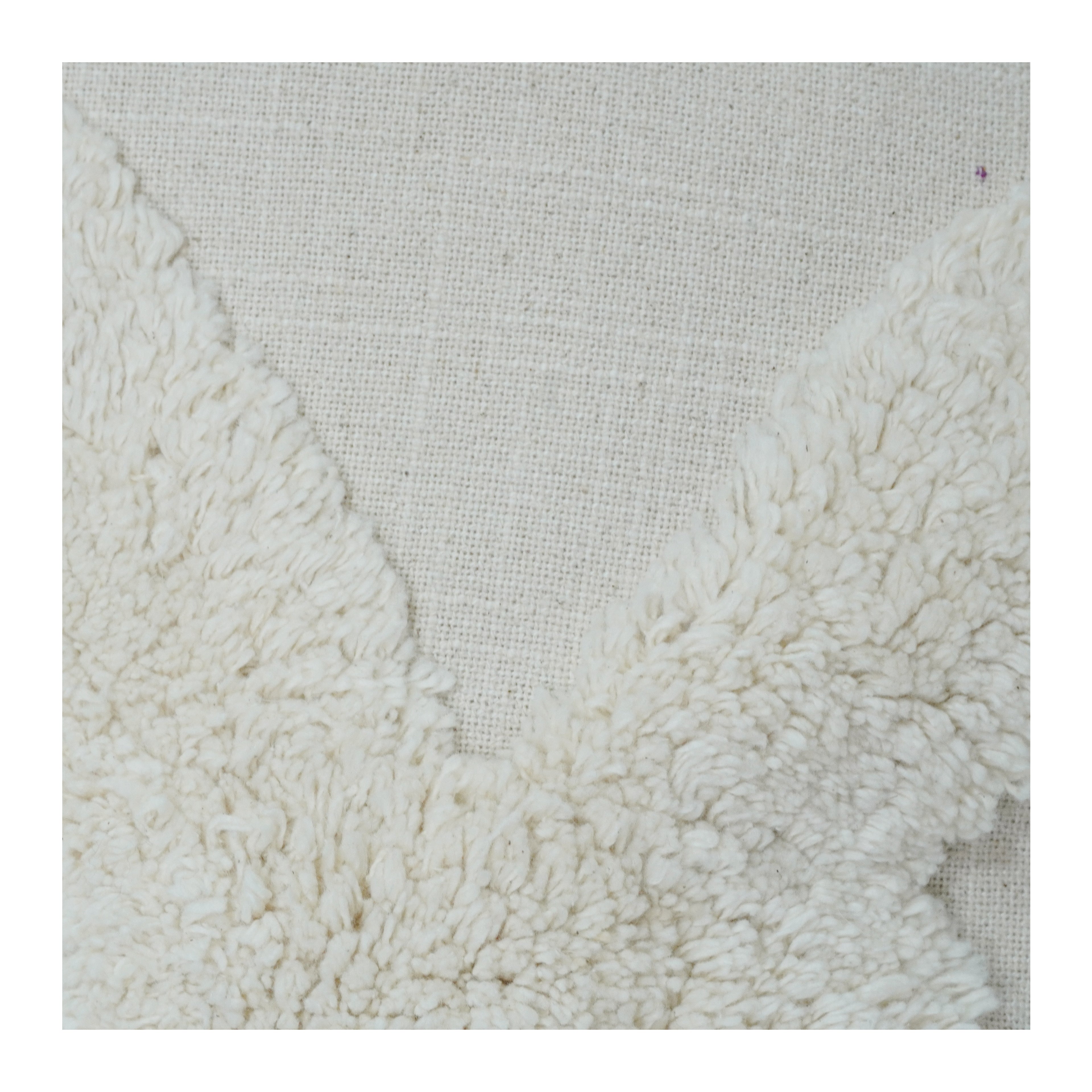 Getufteter Kissenbezug Elfenbein Hase 35x50 cm | Strukturierter Kissenbezug aus Baumwolle | Kinderzimmer & Minimalistische Heimdekoration