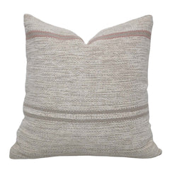 Handmade Handwoven Cotton Cushion Cover 45x45 cm | Neutral Striped Textured Throw Pillow Cover | Boho Farmhouse Home Décor | Concealed Zip