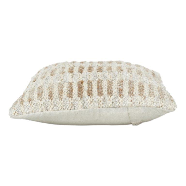 Kissenbezug aus Baumwoll-Viskose mit Textur – Neutrales, gewebtes Streifendesign | 45x45 cm - Bulk manufacturer & supplier from Panipat, India