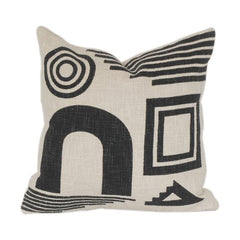 Modern Black & White Geometric Cotton Cushion Cover | Abstract Minimalist Throw Pillow | 18x18 Inch