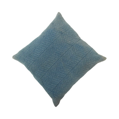 Teal Chevron Textured Cushion Cover | Soft Woven Cotton Pillow Cover | 45x45 cm Decorative Cushion
