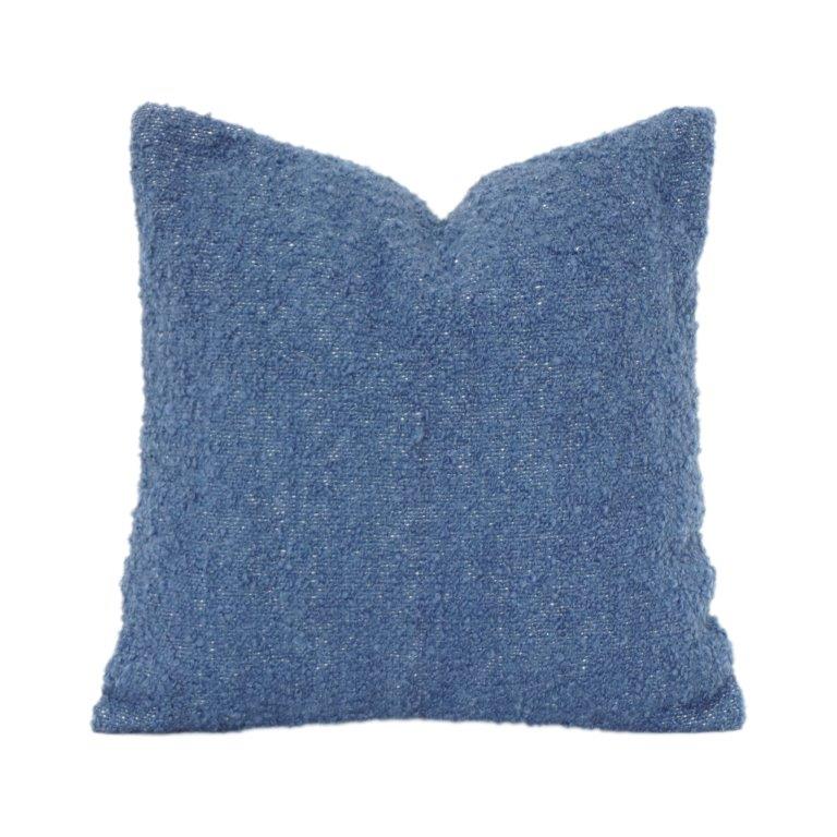 Handgefertigter Kissenbezug aus Baumwolle mit Textur – Einfarbig Blau | 45x45 cm | Minimalistische Moderne Kissenhülle - Bulk manufacturer & supplier from Panipat, India