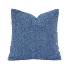 Housse de coussin en coton texturé fait main – Bleu uni | 45x45 cm | Housse de coussin décorative moderne et minimaliste