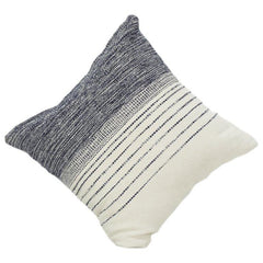 Handwoven Cotton Cushion Cover 45x45 cm – Textured Minimalist Striped Design in Neutral Tones