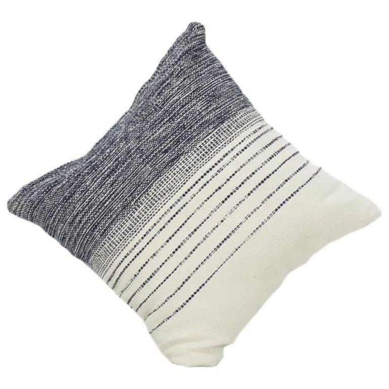 Handwoven Cotton Cushion Cover 45x45 cm – Textured Minimalist Striped Design in Neutral Tones