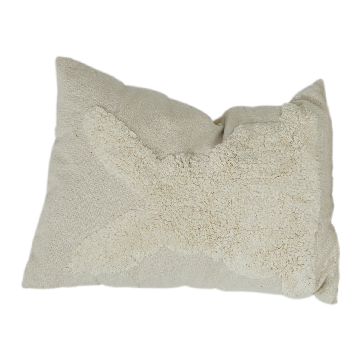 Getufteter Kissenbezug Elfenbein Hase 35x50 cm | Strukturierter Kissenbezug aus Baumwolle | Kinderzimmer & Minimalistische Heimdekoration - Bulk manufacturer & supplier from Panipat, India