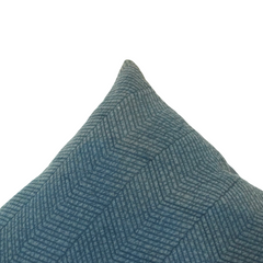 Teal Chevron Textured Cushion Cover | Soft Woven Cotton Pillow Cover | 45x45 cm Decorative Cushion
