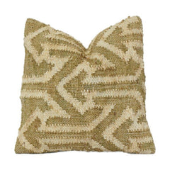 Handwoven Jute Cushion Cover with Textured Geometric Pattern | Natural Rustic Boho Throw Pillow Cover | 45x45 cm
