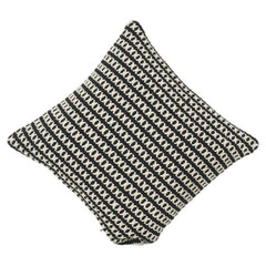 Housse de Coussin Géométrique en Coton Tissée Main Noir et Blanc 45x45 cm | Coussin Décoratif Texturé Moderne | Décoration Bohème Minimale